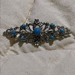Gerry Weber Silver and Blue Floral Brooch